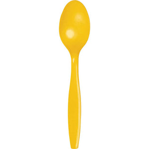 School Bus Yellow plastic spoons