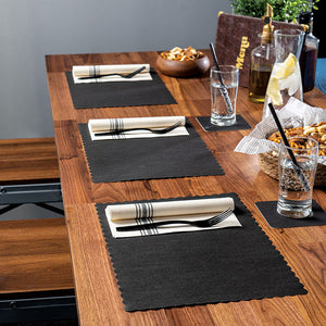 Black Economy Placemats on a table