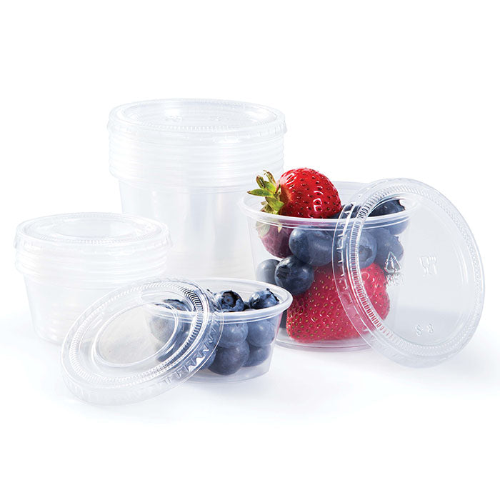 Clear plastic take-out containers