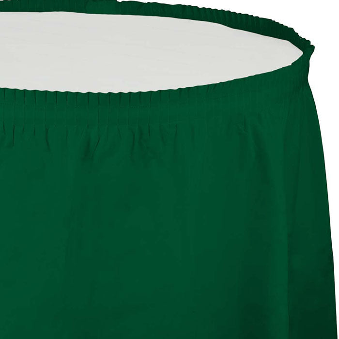 Emerald Green plastic table skirt