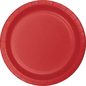 Classic red paper dessert plate