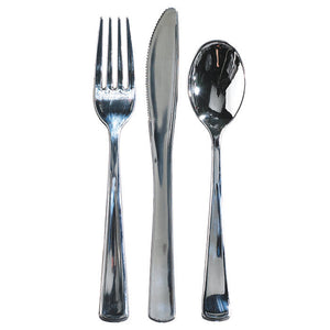 Metallic plastic cutlery set