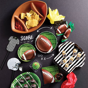 Divided serving tray with football party supplies