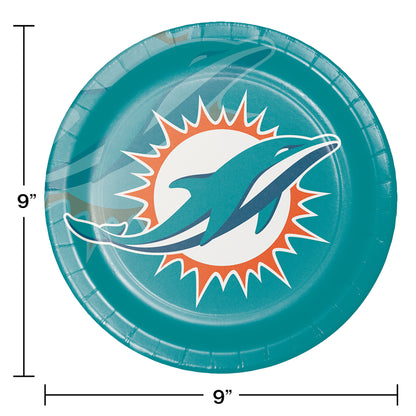 Miami Dolphins Dinner Plates 96 ct