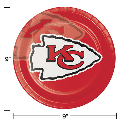 Kansas City Chiefs Dinner Plates 96 ct