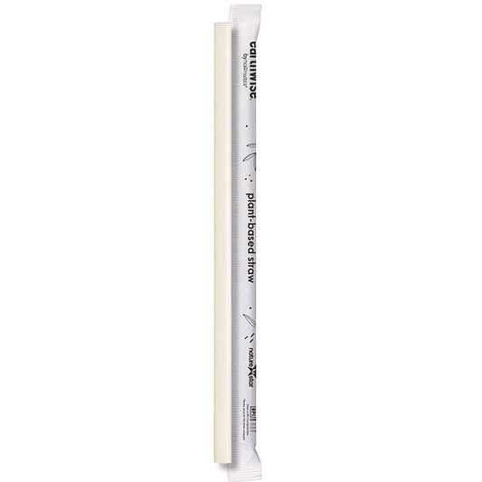 10" Earthwise Compostable Plant-Based Natural Giant Wrapped Straws 3200 ct.