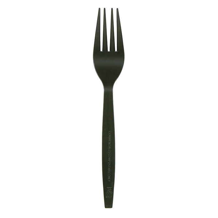 7" Black Plastic Forks 1000 ct