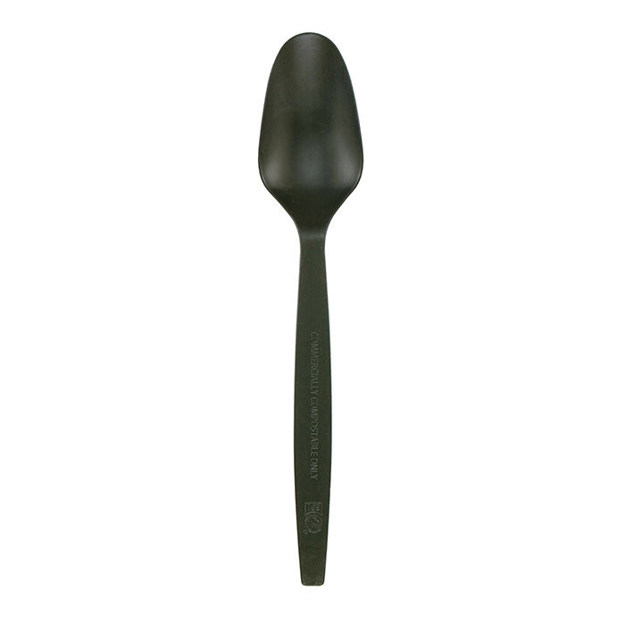 6.5" Black Plastic Spoons 1000 ct