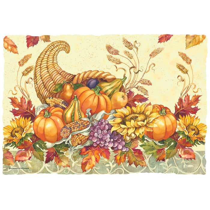 10" x 14" Burnt Edge Fall Bounty Paper Placemats 1000 ct