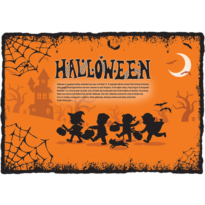 10" x 14" Burnt Edge Halloween Paper Placemats 1000 ct