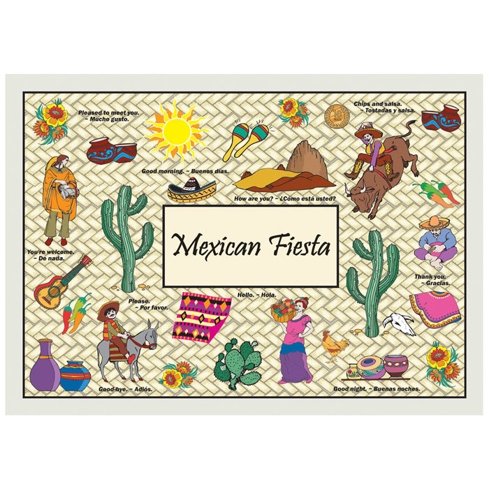 10" x 14" Mexican Fiesta Paper Placemats 1,000 ct