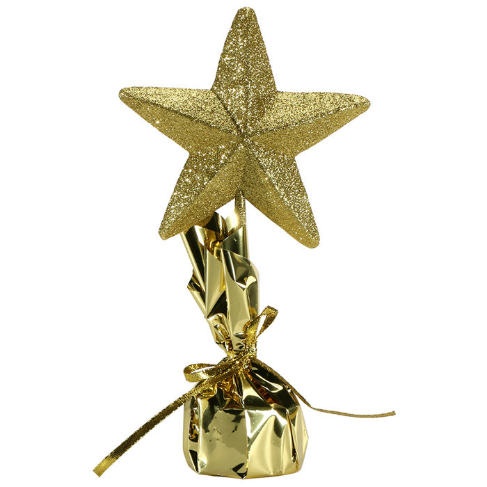 12" Glitter Gold Star Centerpieces 6 ct