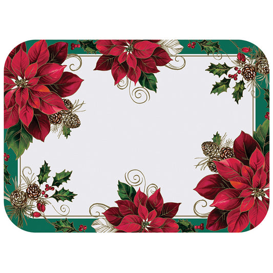 13.5" X 18.75" Traditional Poinsettia Paper Traymats 1000 ct