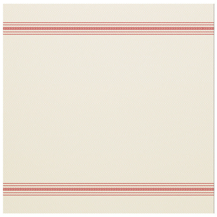 15.5" x 15.5" FashnPoint White and Red Stripe Dinner Napkins Flat Pack 750 ct