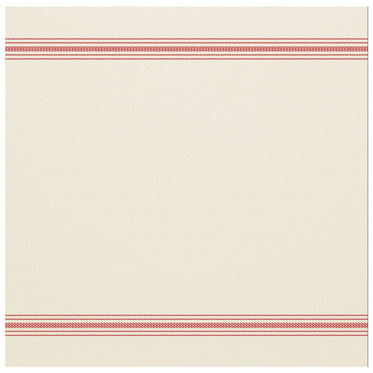 15.5" x 15.5" FashnPoint White and Red Stripe Dinner Napkins Flat Pack 750 ct