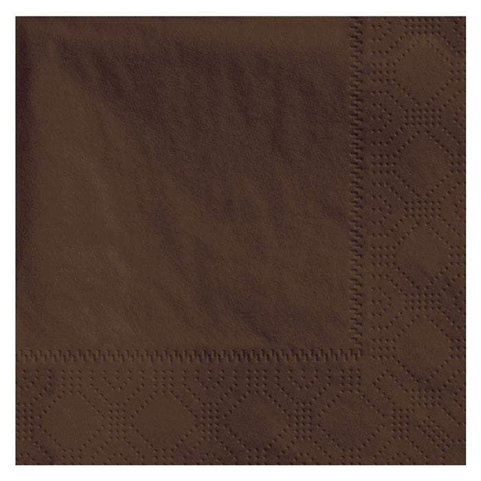 4.75" x 4.75" Regal Embossed Chocolate Brown Beverage Napkins 1000 ct