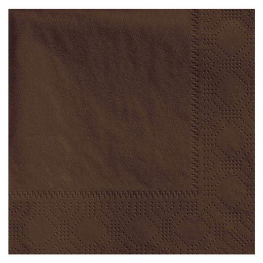 4.75" x 4.75" Regal Embossed Chocolate Brown Beverage Napkins 1000 ct