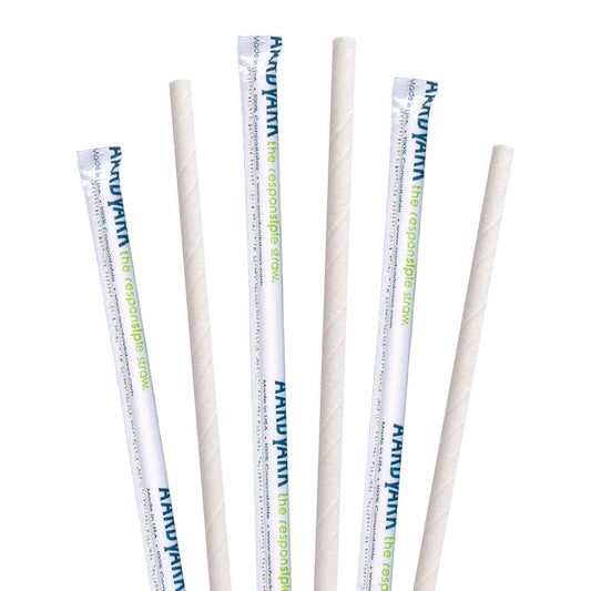 5.75" Wrapped White Milk Paper Straws - 3200 ct.