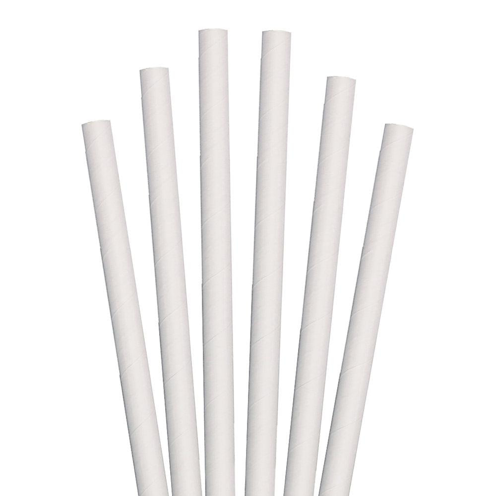 7.75" White Giant Paper Straws - 2800 ct.