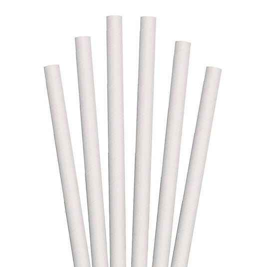 7.75" White Giant Paper Straws - 2800 ct.