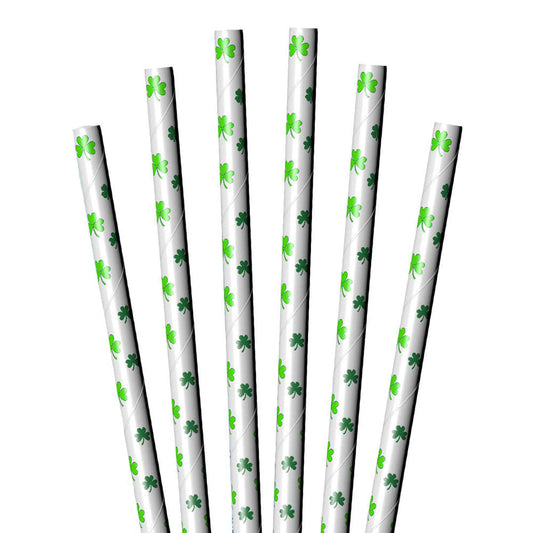 7.75" Shamrock Jumbo Paper Straws - 4800 ct.