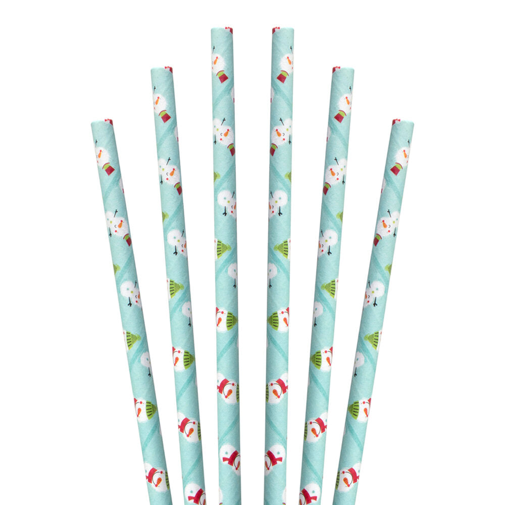 7.75" Snowman Jumbo Paper Straws - 600 ct.