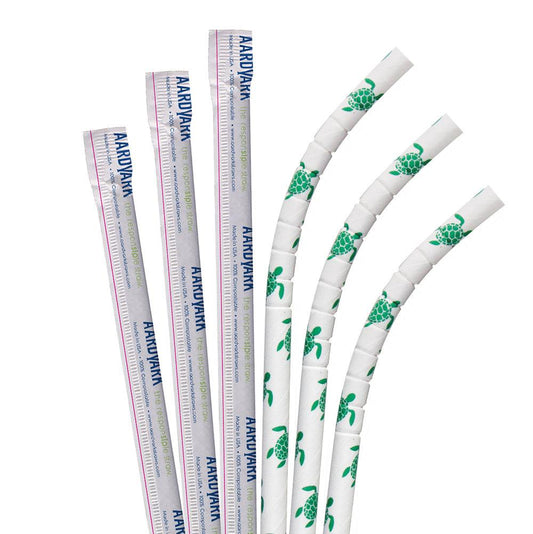 7.75" Wrapped Sea Turtle Eco-Flex Paper Straws - 3200 ct.