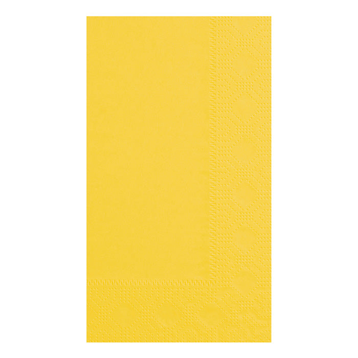 7.5" x 4.25" Regal Embossed Sun Yellow Dinner Napkins 1000 ct