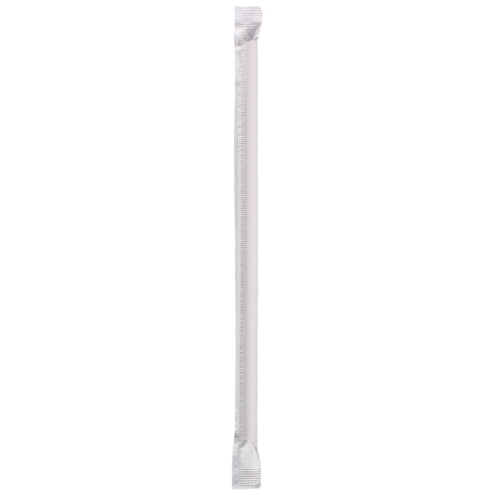 7.75" White Wrapped Paper Straws 3,200 ct