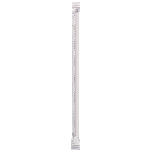 7.75" White Wrapped Paper Straws 3,200 ct