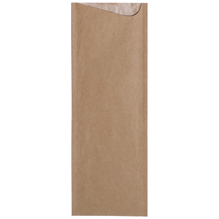 9.5" x 3.25" Kraft Cutlery Pouches 600 ct