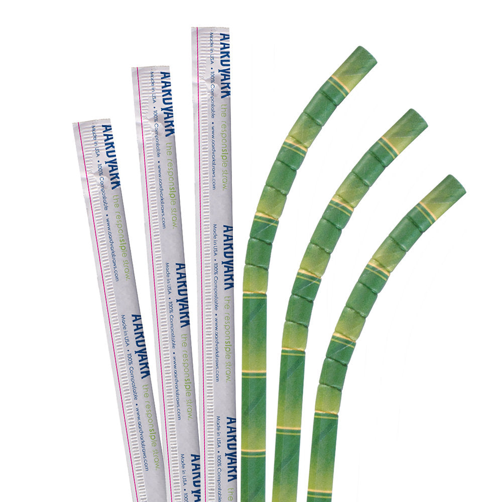 7.75" Wrapped Bamboo Eco-Flex Paper Straws - 3200 ct.