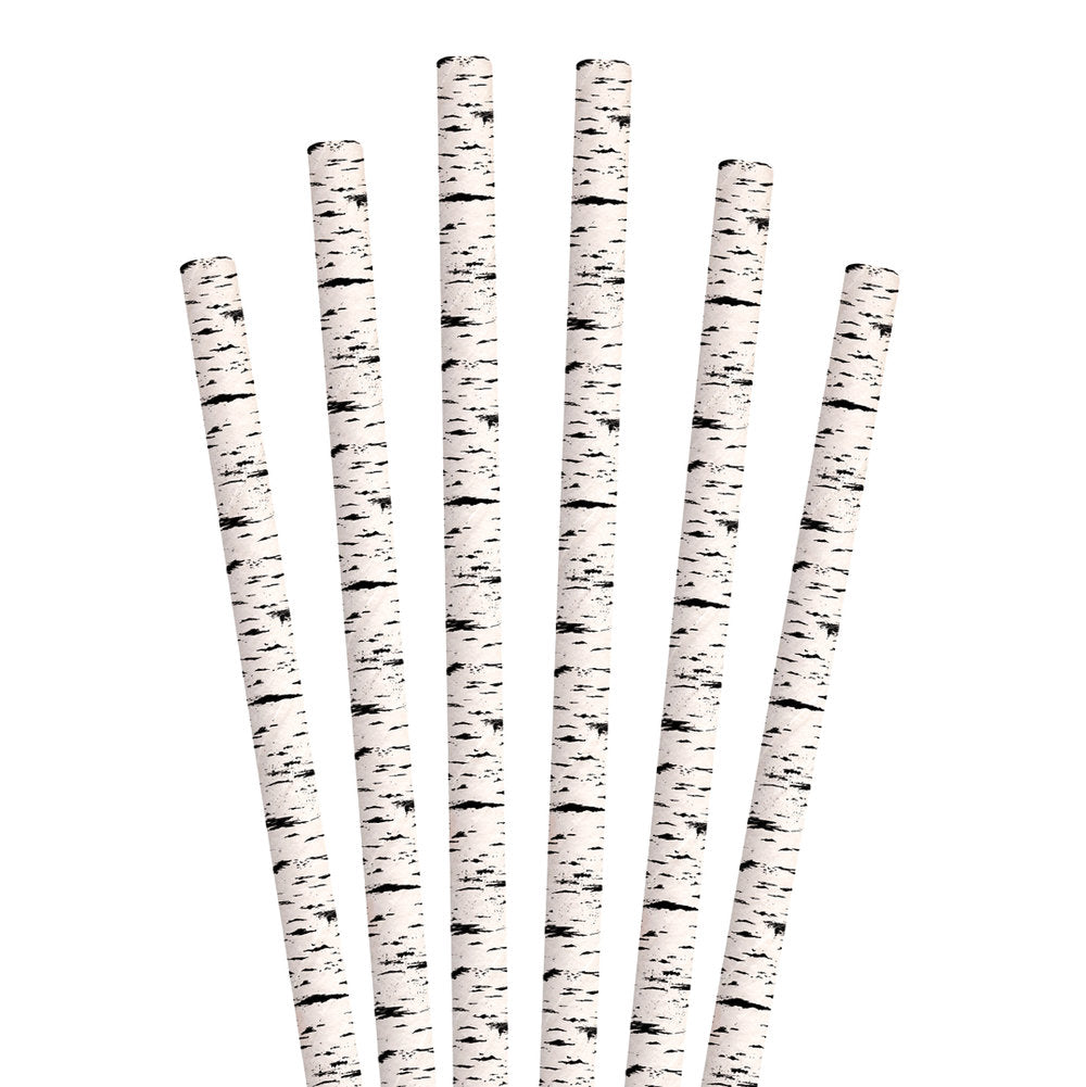 5.75" Black Birch Tree Cocktail Paper Straws - 7000 ct.