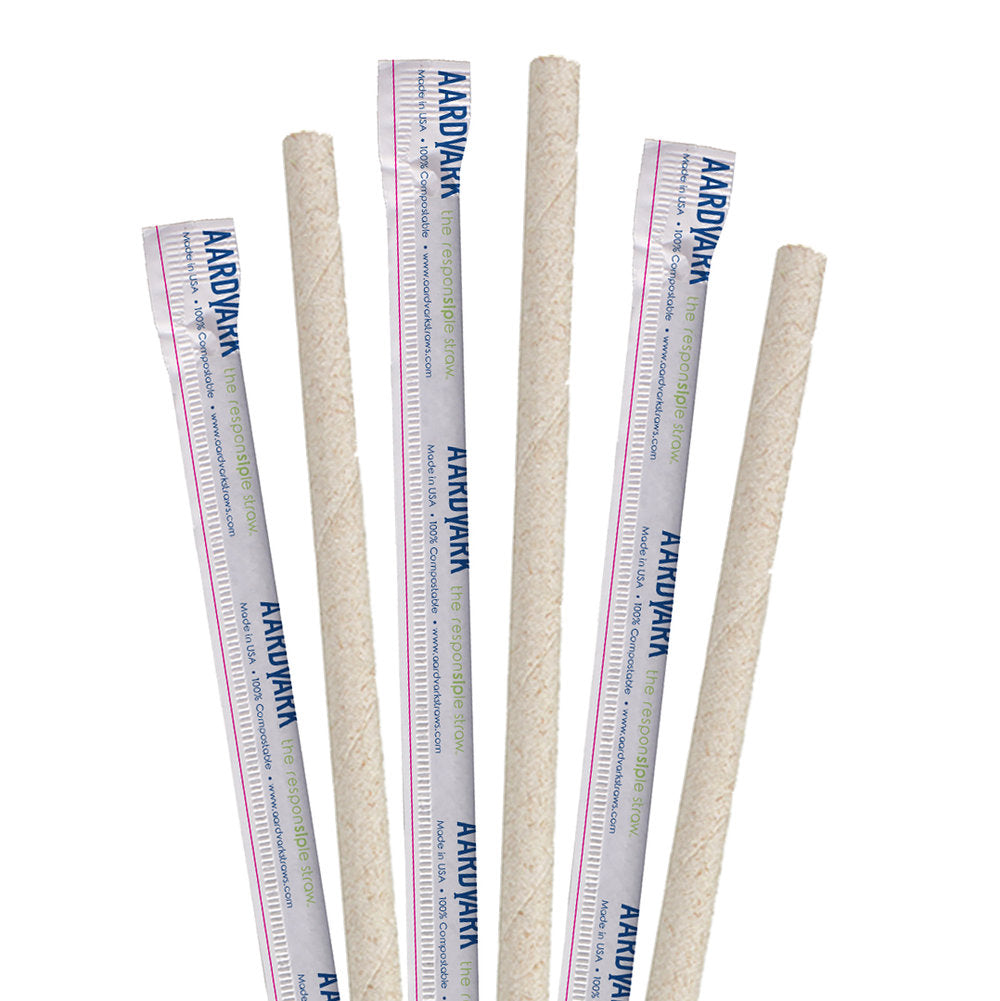 7.75" Wrapped Hemp Jumbo Paper Straws - 3200 ct.