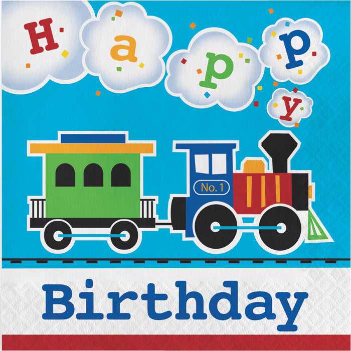 All Aboard Train Birthday Luncheon Napkins 192 ct