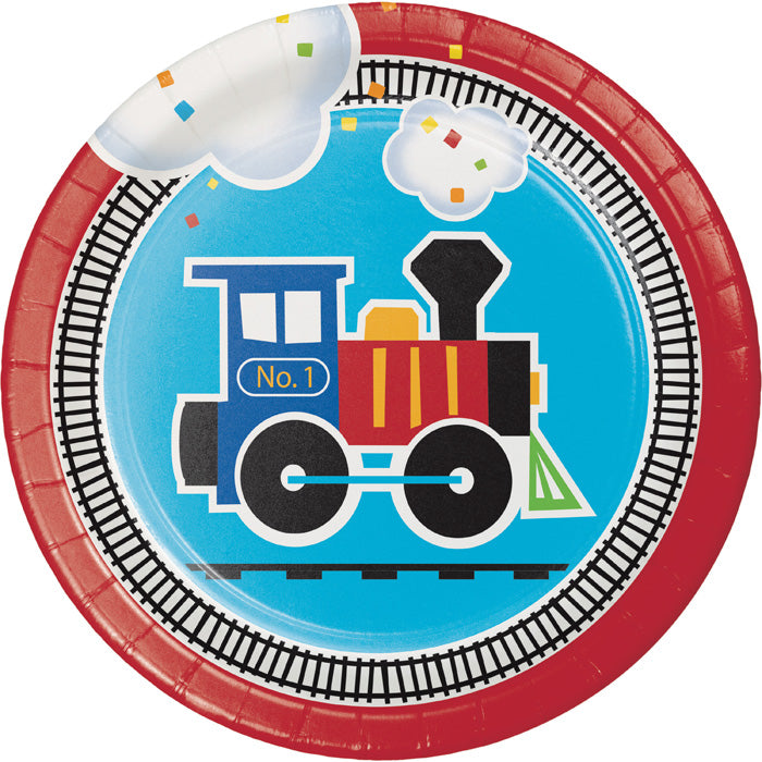 All Aboard Train Dessert Plates 96 ct