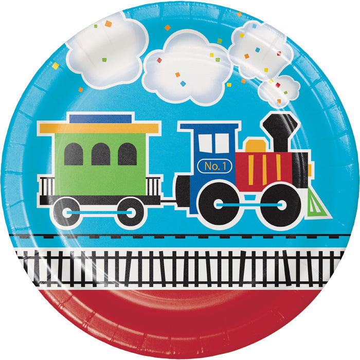 All Aboard Train Dinner Plates 96 ct