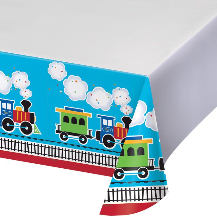 All Aboard Train Plastic Tablecloths 6 ct