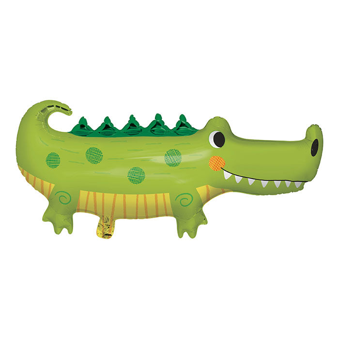 Alligator Birthday Party Shaped Mylar Balloons 10 ct