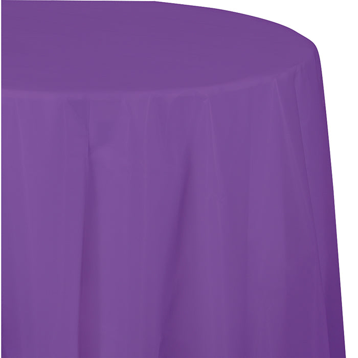 Amethyst Purple Octy-Round Plastic Tablecloths 12 ct