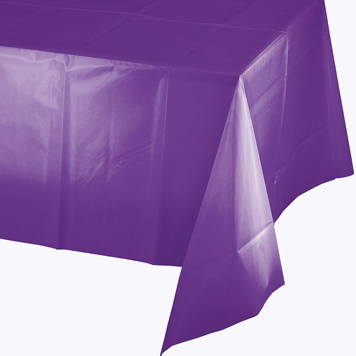 Amethyst Purple Plastic Tablecloth 12 ct