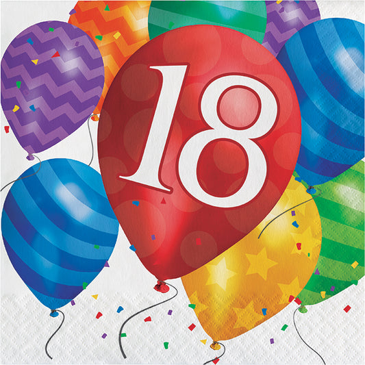 Balloon Blast 18th Birthday Luncheon Napkins 192 ct