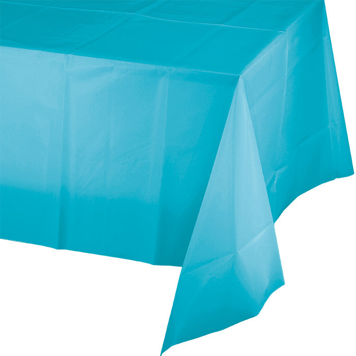 Bermuda Blue Plastic Tablecloths 12 ct