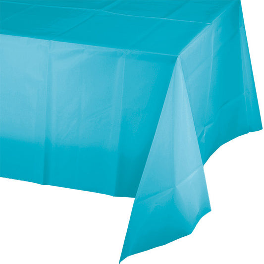 Bermuda Blue Plastic Tablecloths 12 ct