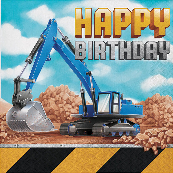 Big Dig Construction Happy Birthday Luncheon Napkins 192 ct