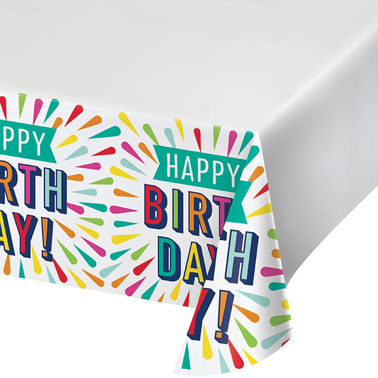 Birthday Burst Paper Tablecloths 6 ct