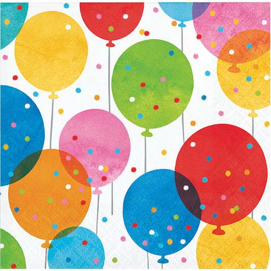 Birthday Confetti Balloons Beverage Napkins 192 ct