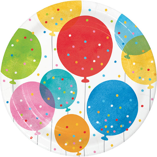 Birthday Confetti Balloons Dessert Plates 96 ct