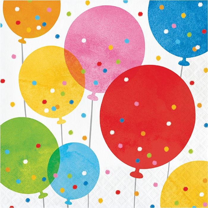 Birthday Confetti Balloons Luncheon Napkins 192 ct