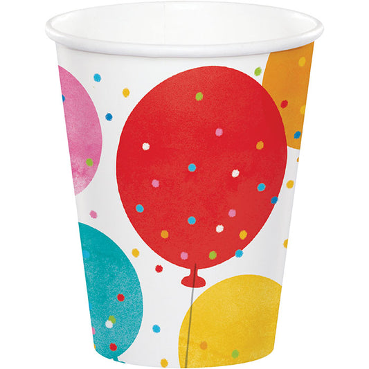 Birthday Confetti Balloons Paper Cups 96 ct